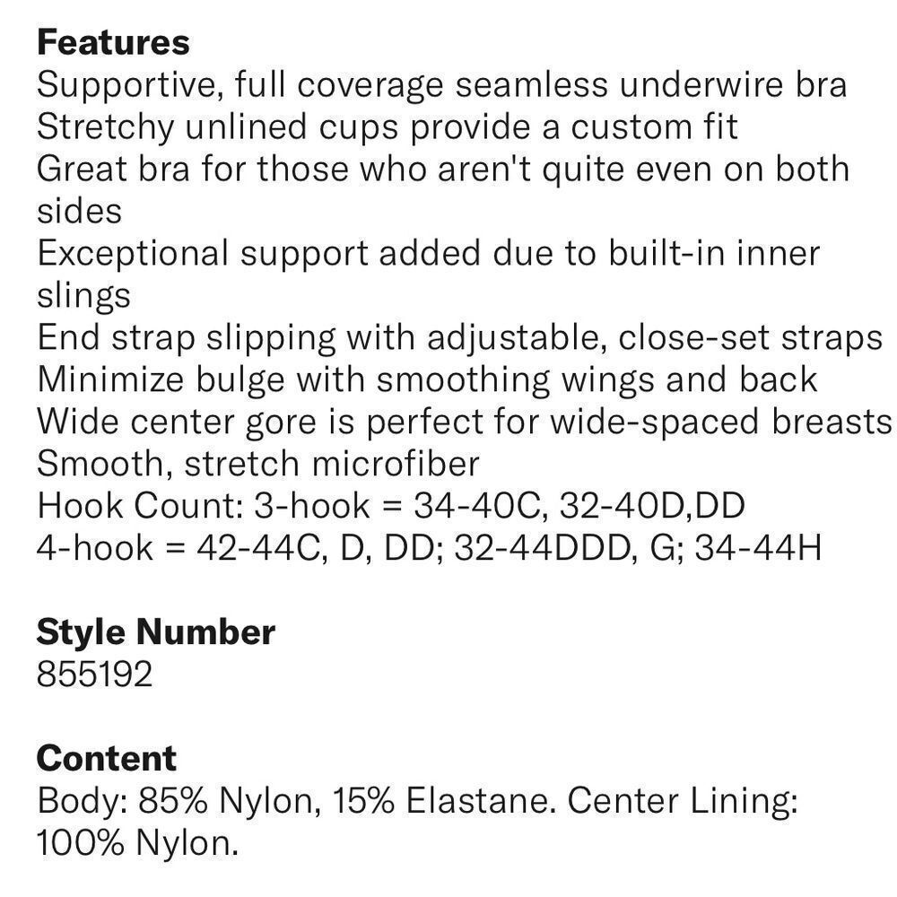Wacoal Basic Beauty Underwire Full Coverage Bra I… - image 6